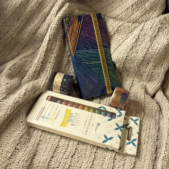Erin Condren DIY INTERCHANGEABLE PEN KIT- Post it Notes in folio - 4 Washi Tapes - Picture 1 of 8